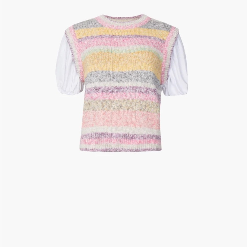French Connection sweater Colorful Striped Knit Top all in one
